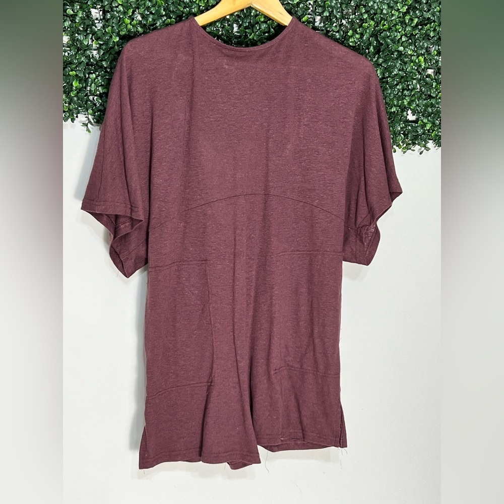 Free People ANDI Open Back Linen Blend Romper Playsuit Purple Mauve Extra Small - Picture 3 of 11